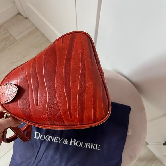 Dooney & Bourke Red Leather Animal Print Satchel Tote Bag - Picture 5 of 8